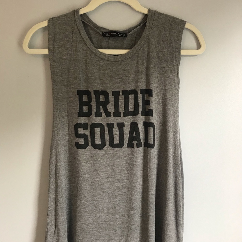 Bride Squad Rock Rose Couture Cut off T-shirt